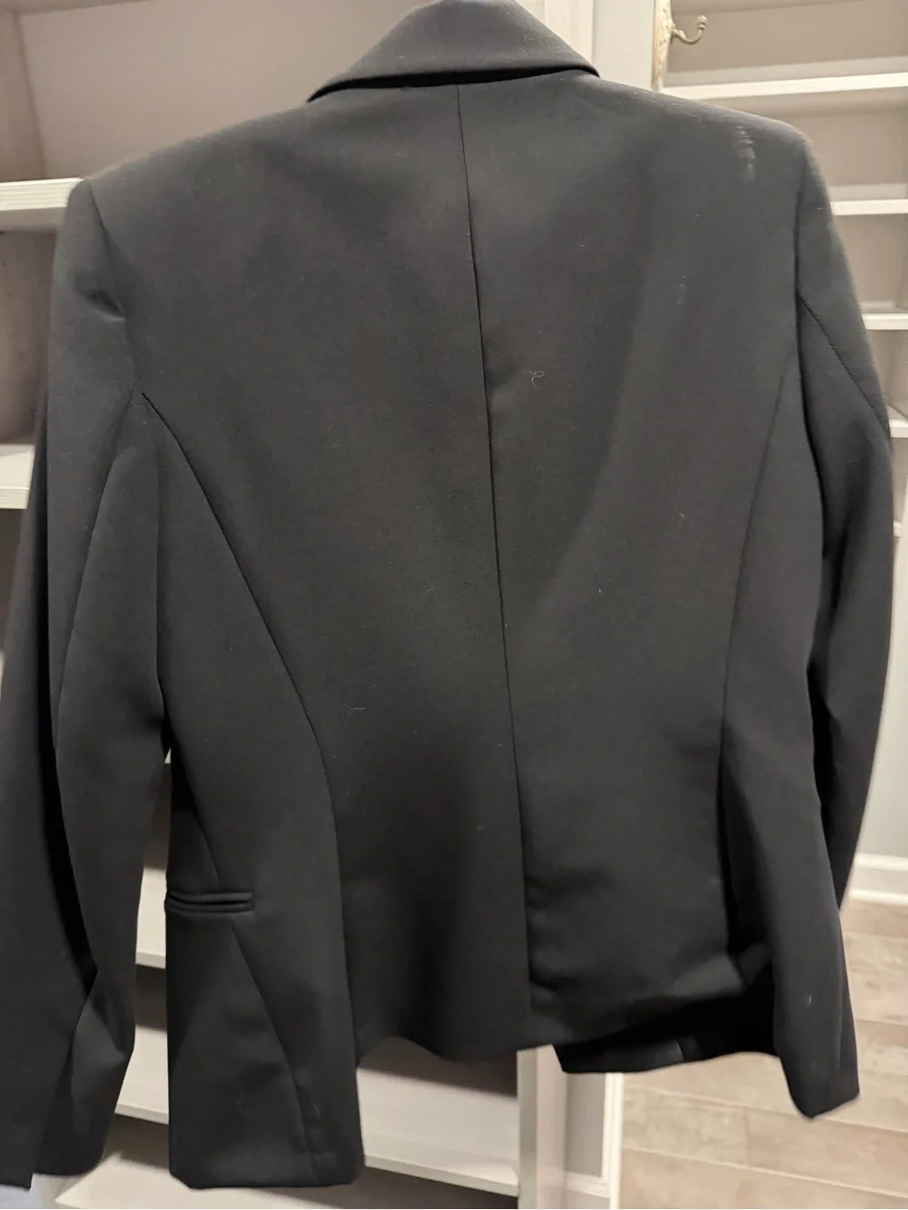 ZARA Black Satin-Lapel Tuxedo Blazer
